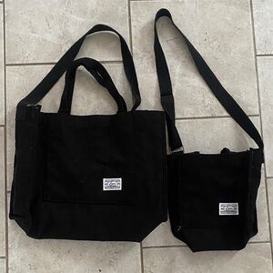 Set of 2 Letu Black Corduroy Bags